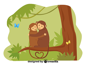 Animals in love - monkeys
