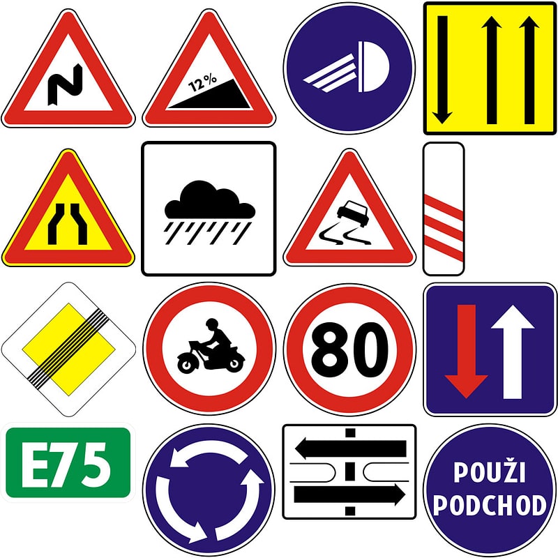 204 panneaux de signalisation de la Slovaquie