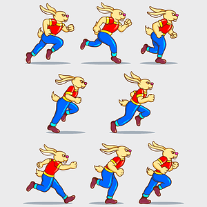 Running Rabit Animation Set