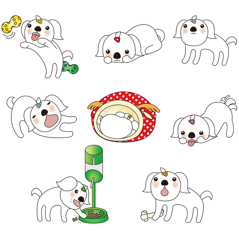 Set of Puppy Characters