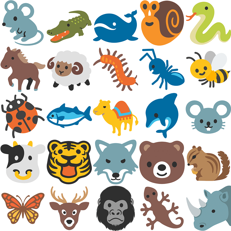 Set of 400 Animals Emoji - Free vector images on creazilla.com