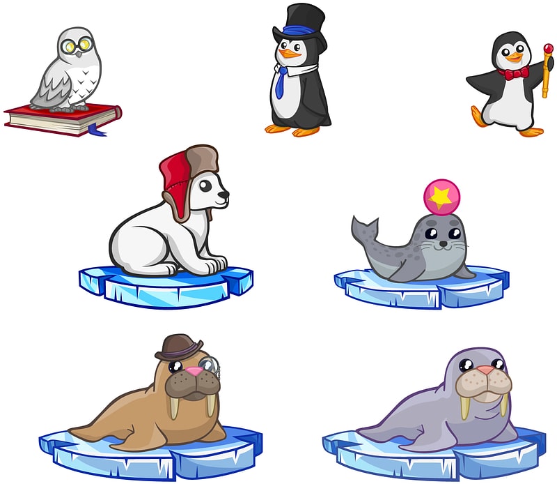 Set of Cute Arctic Animals