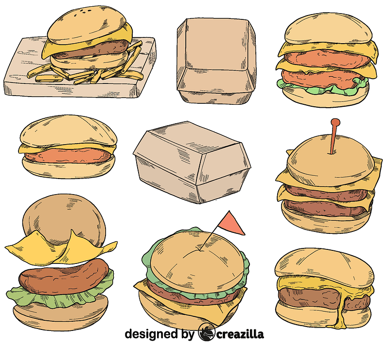 Set of cheeseburger
