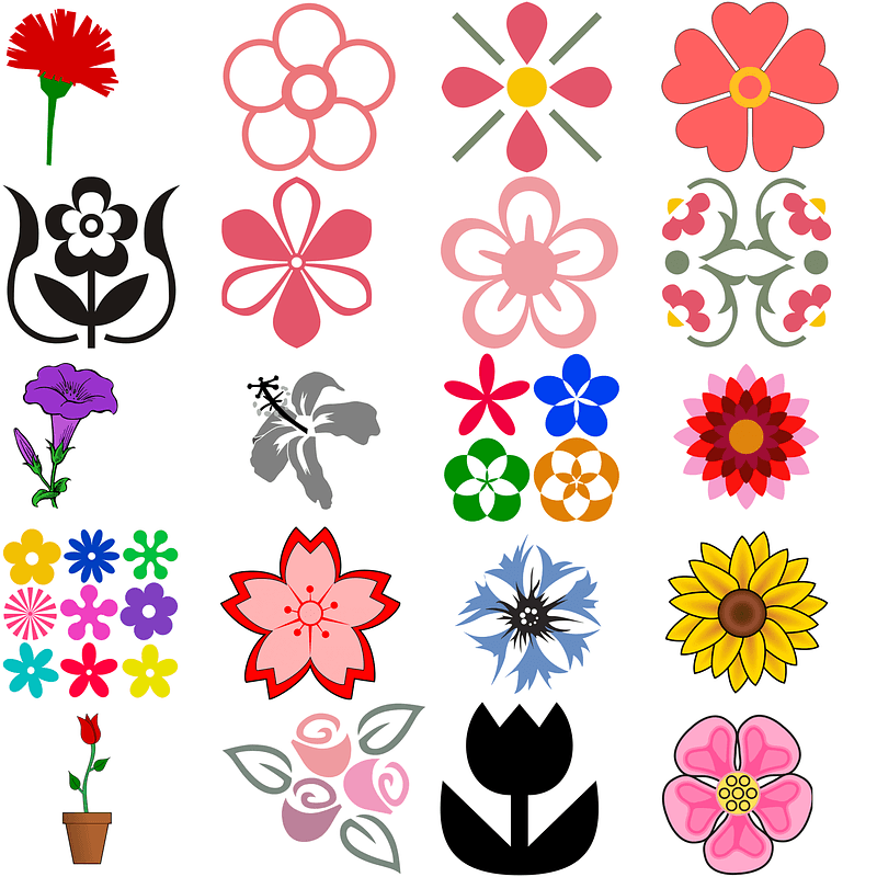 Set of Flowers Icons