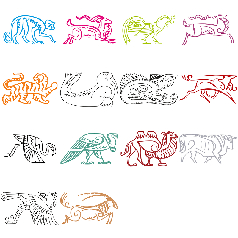 Set of Logo Templates with Animals