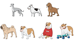 Set 3 of Cute Dogs