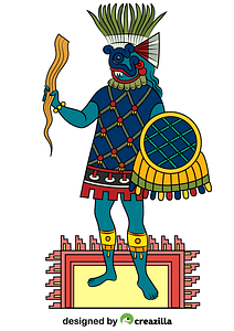 Tlaloc aztekisk gud af regn, fertilitet og vand