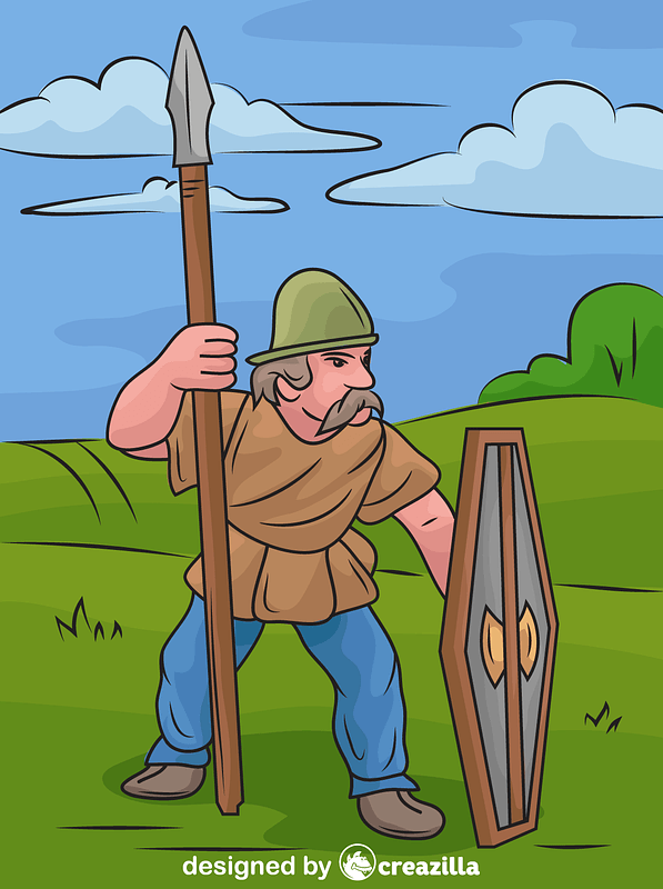 Celtic Warrior with Spear and Shield