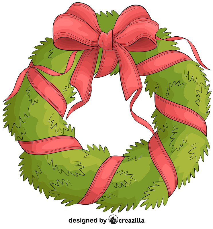 Christmas Wreath with Red Bow