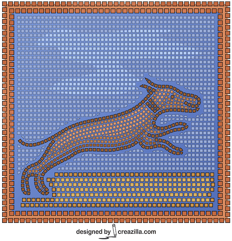 Roman Mosaic With a Hunting Scene