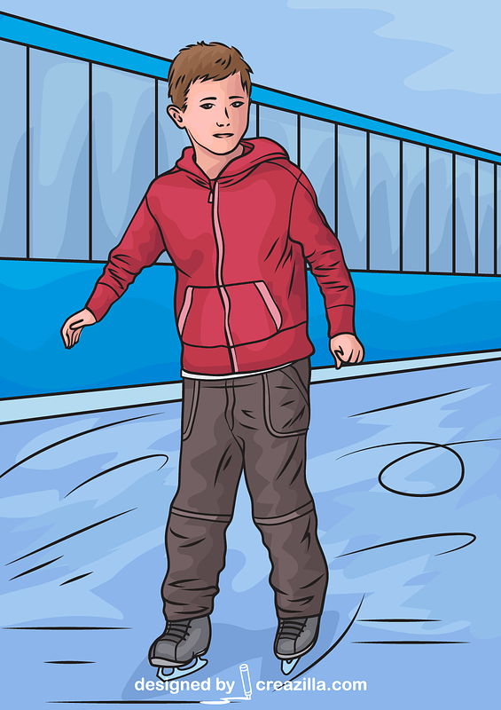 Boy Ice Skating