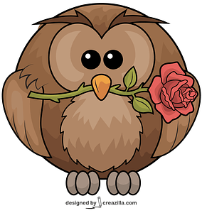 Owl With Rose