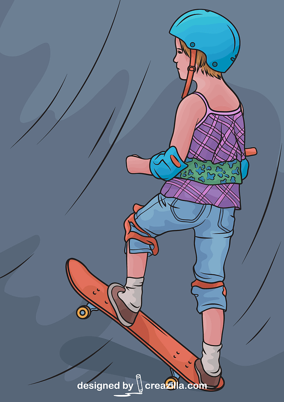 Little Girl Skateboarder