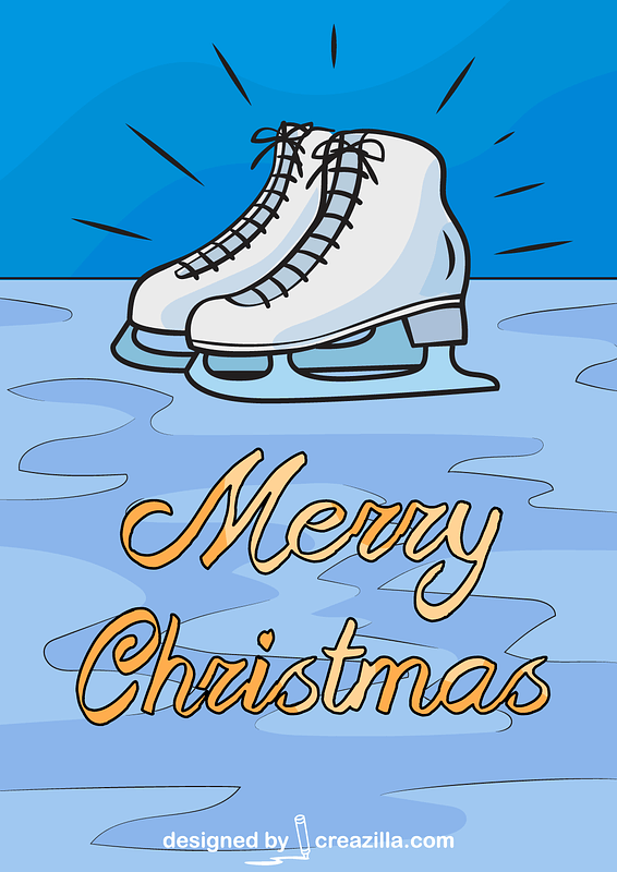 Christmas Card With Skates
