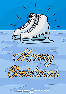 Christmas Card With Skates