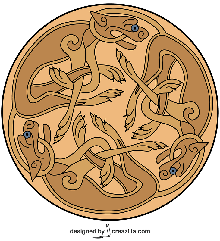 Celtic Ornament Design from Book of Kells