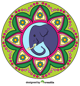 Rangoli With Elephant