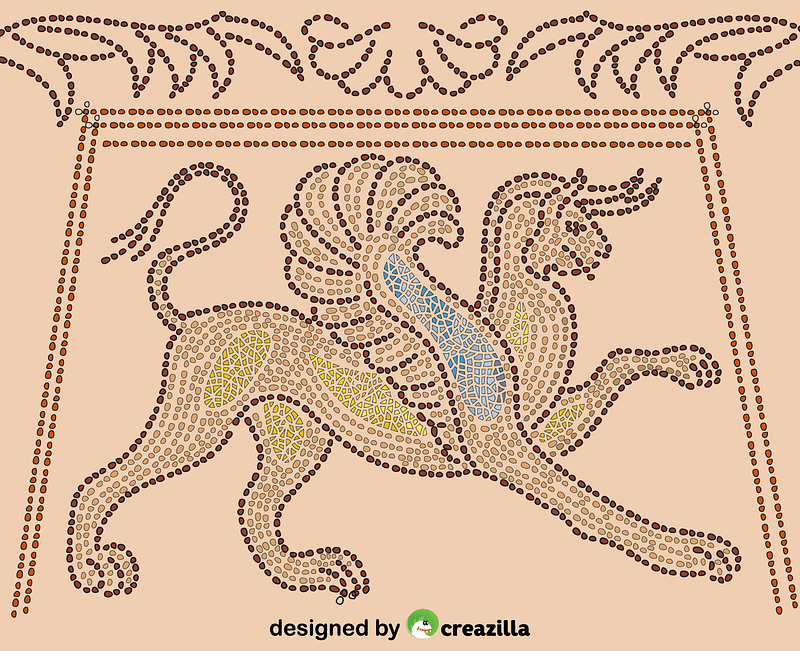 Ancient Greece Mosaic Depicting Griffin