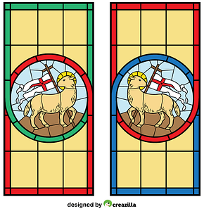 Lamb with Cross Stained Glass