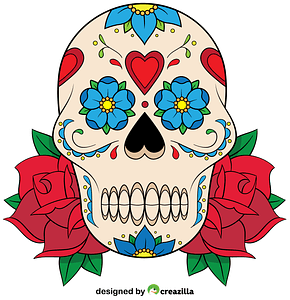 Sugar Skull with roses