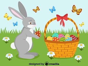 Easter basket and bunny