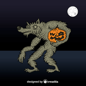 Werewolf with pumpkin 