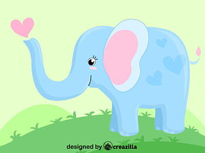 Elephant Blowing Heart