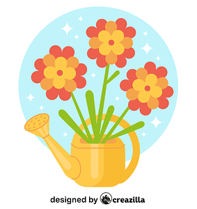 Flowers in watering can