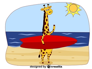Animals on the beach - giraffe