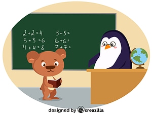 Animals at school - bear