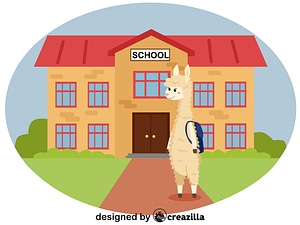Animals at school - Llama