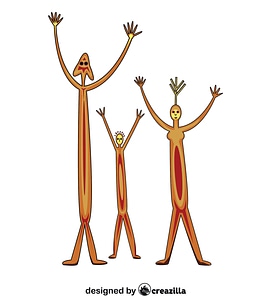 Familia de arte rupestre aborigen