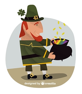 Leprechaun and pot of gold