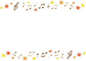 Musical Note Autumn Leaves Frame
