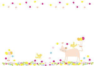 Flower Cat Bird Frame