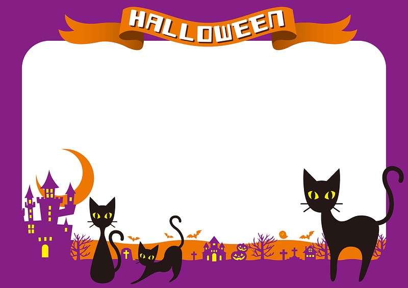 Halloween Black Cat Frame