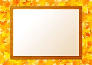 Maple Leaves Wooden Frame