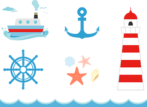 Ship Lighthouse Wave