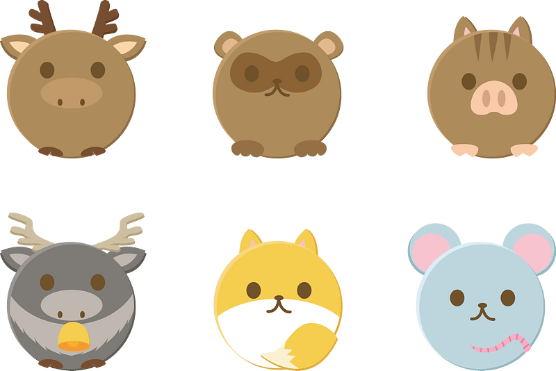 Deer Fox Boar Mouse