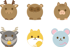 Deer Fox Boar Mouse