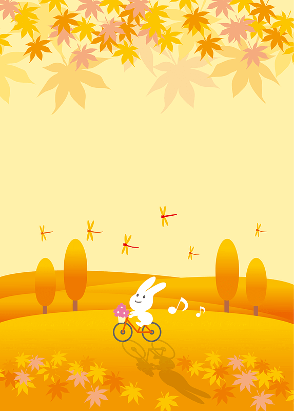 Autumn Maple Rabbit Bicycle