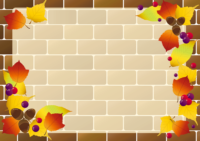 Brick Autumn Leaves Frame