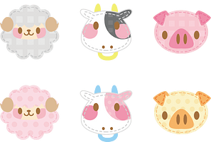 Applique Sheep Cow Pig