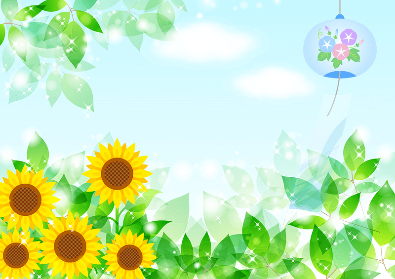 Sunflowers Green Leaves