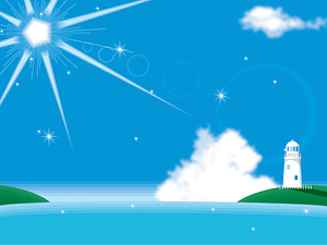 Summer Sea Sunbeam Lighthouse