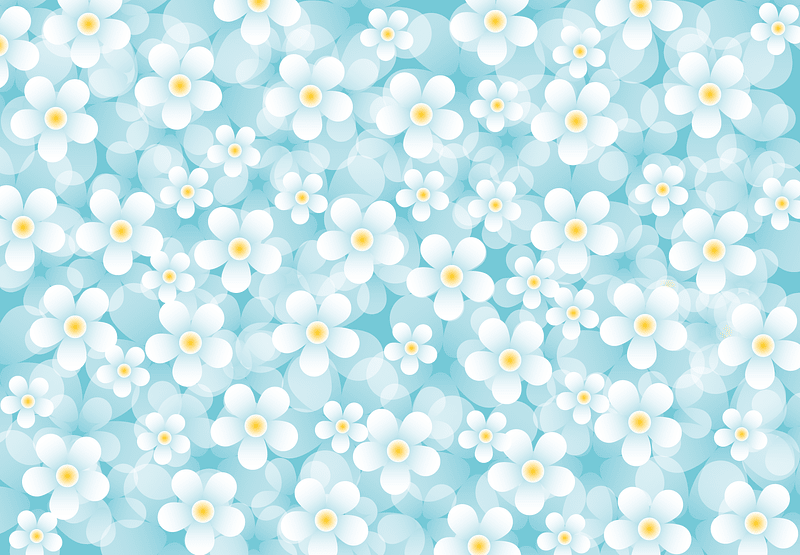 Flowers Blue Background