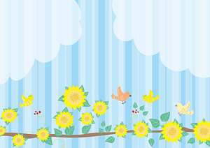 Sunflower Birds Sky