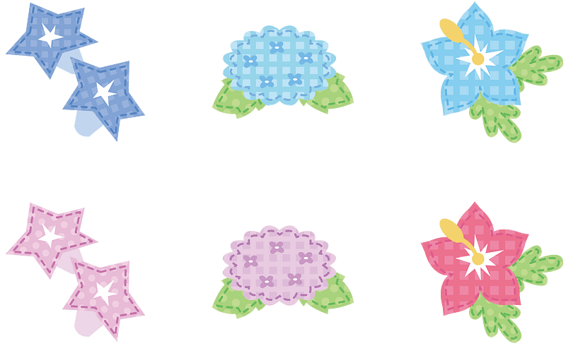 Applique Hydrangea Hibiscus