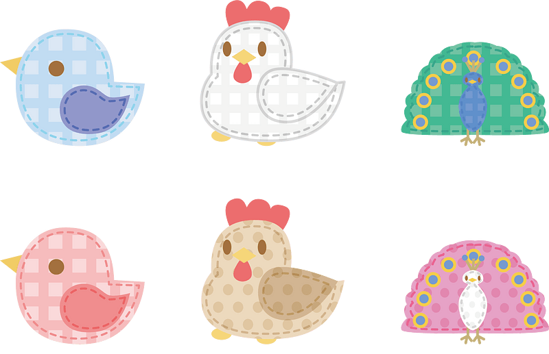 Applique Chick Chicken Peacock