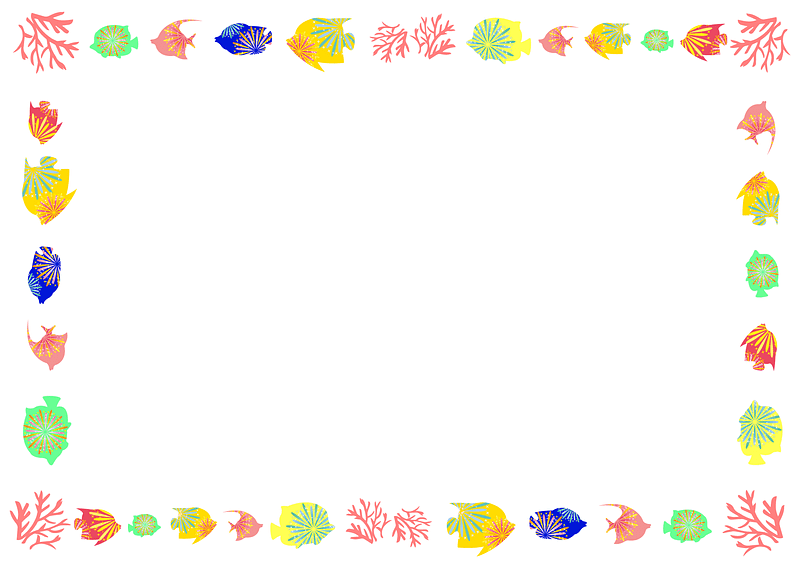 Coral Tropical Fishs Frame